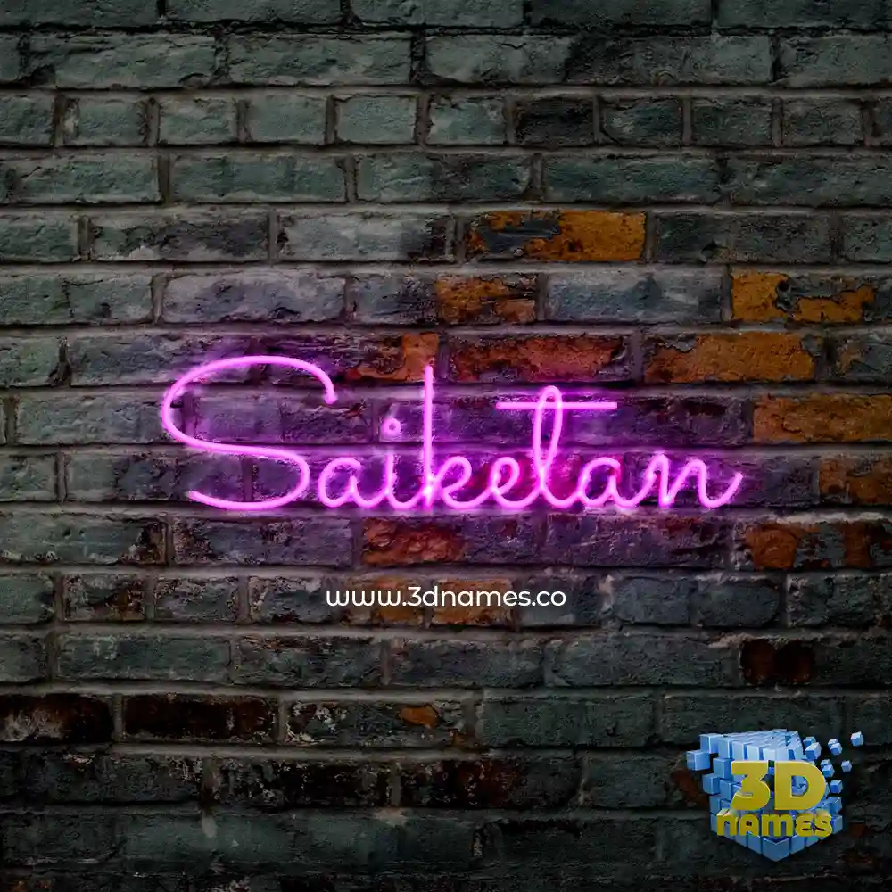saiketan in Pink Neon style - 3D name wallpaper