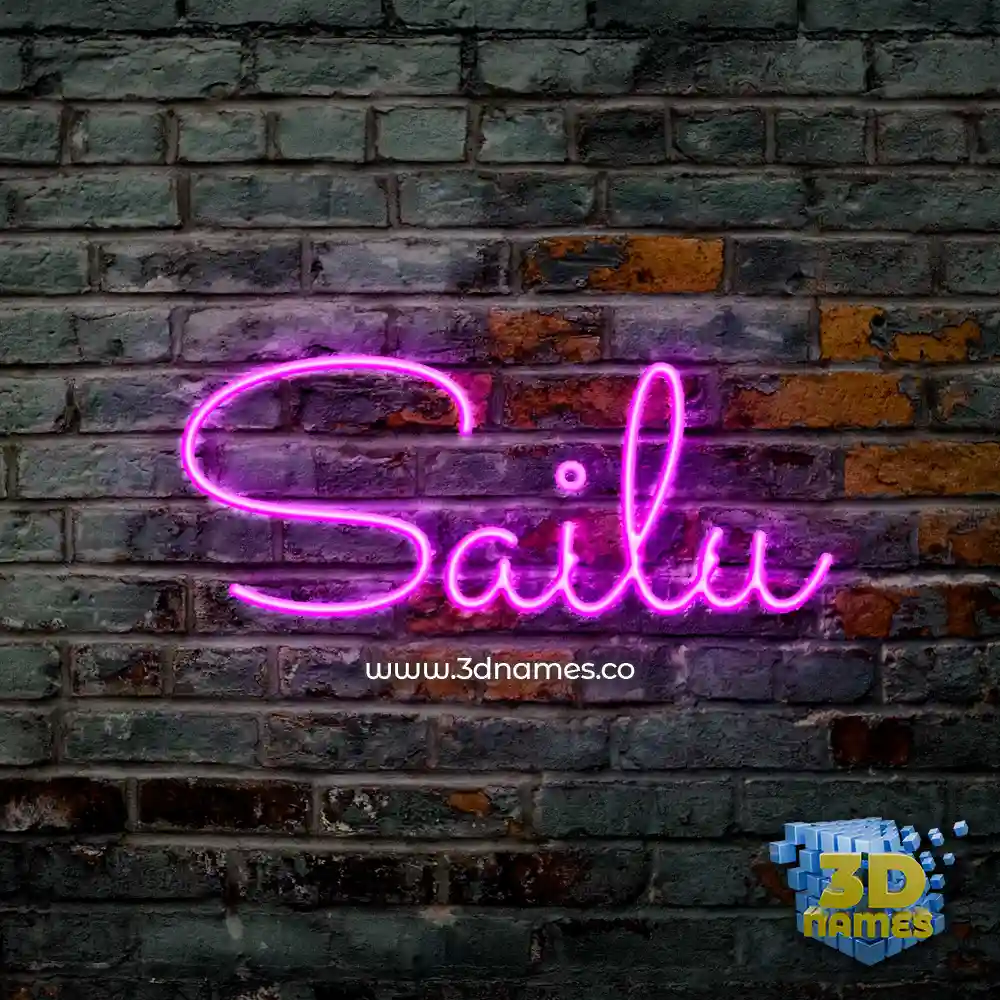 sailu in Pink Neon style - 3D name wallpaper