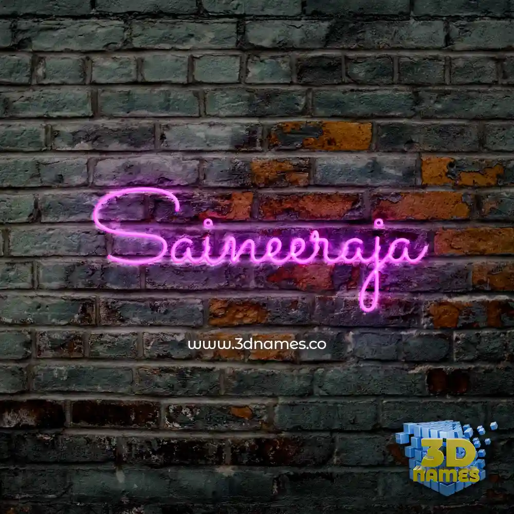 saineeraja in Pink Neon style - 3D name wallpaper