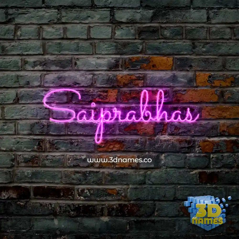 saiprabhas in Pink Neon style - 3D name wallpaper