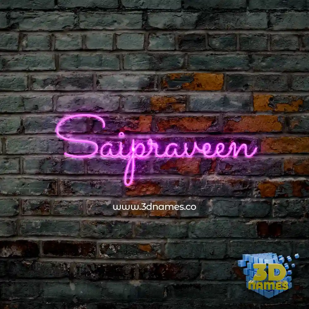 saipraveen in Pink Neon style - 3D name wallpaper