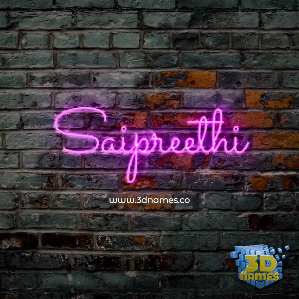 saipreethi in Pink Neon style - 3D name wallpaper