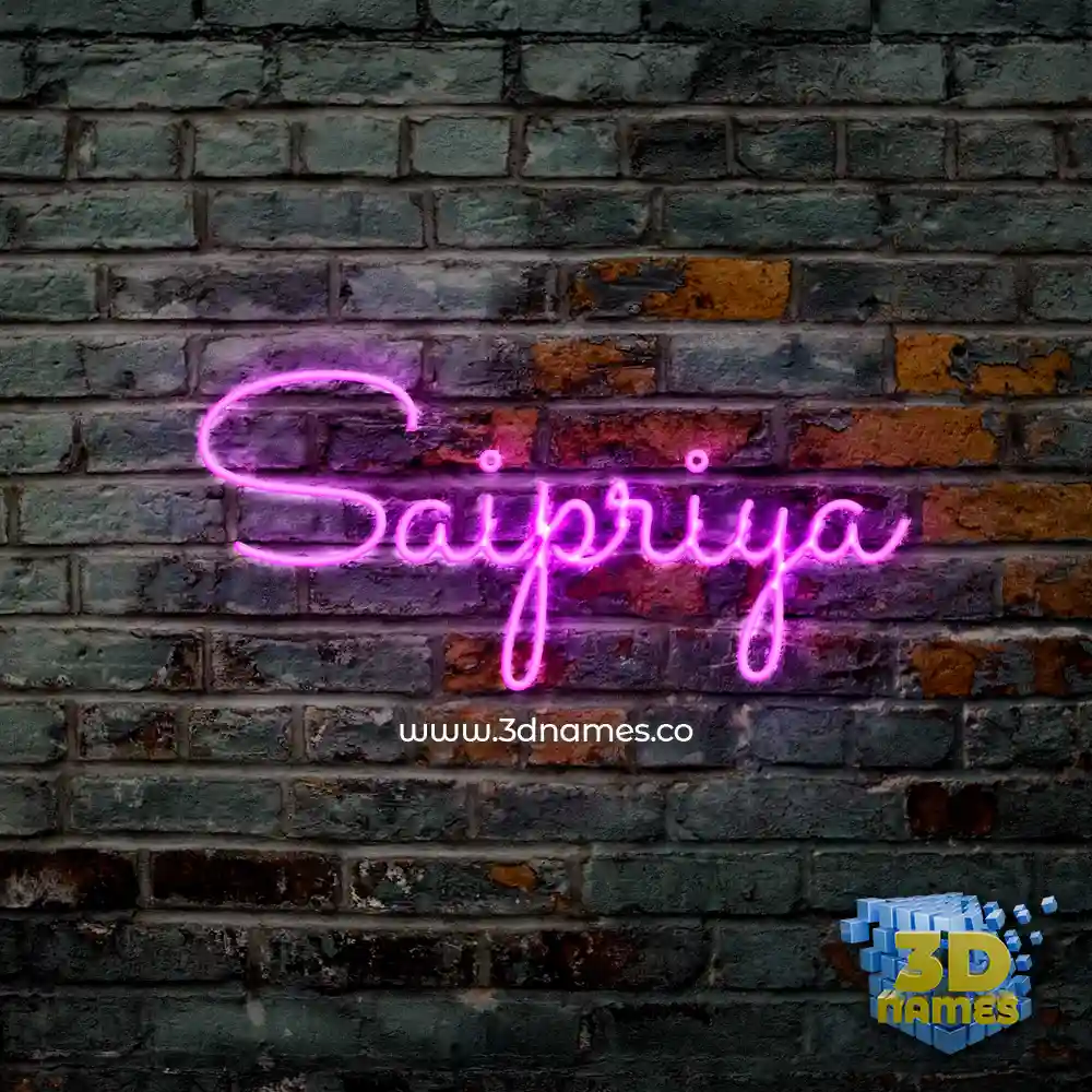 saipriya in Pink Neon style - 3D name wallpaper