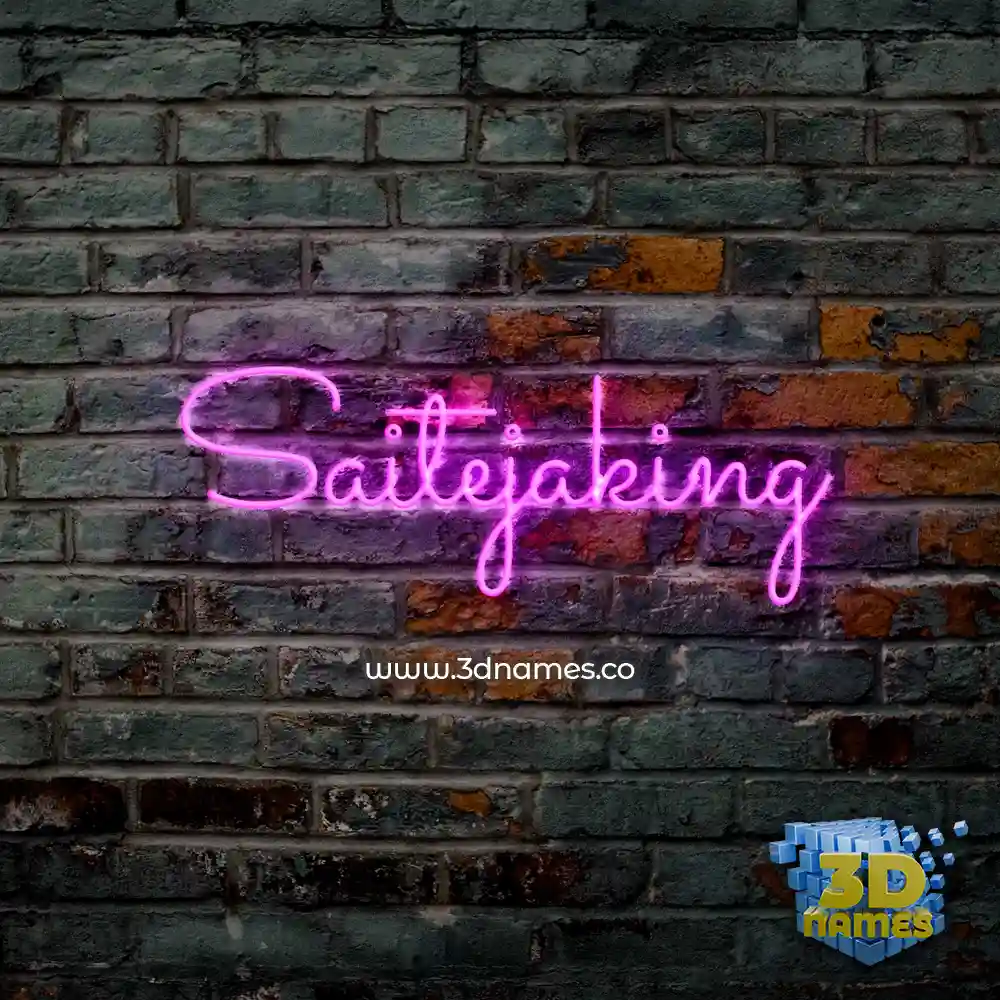 saitejaking in Pink Neon style - 3D name wallpaper