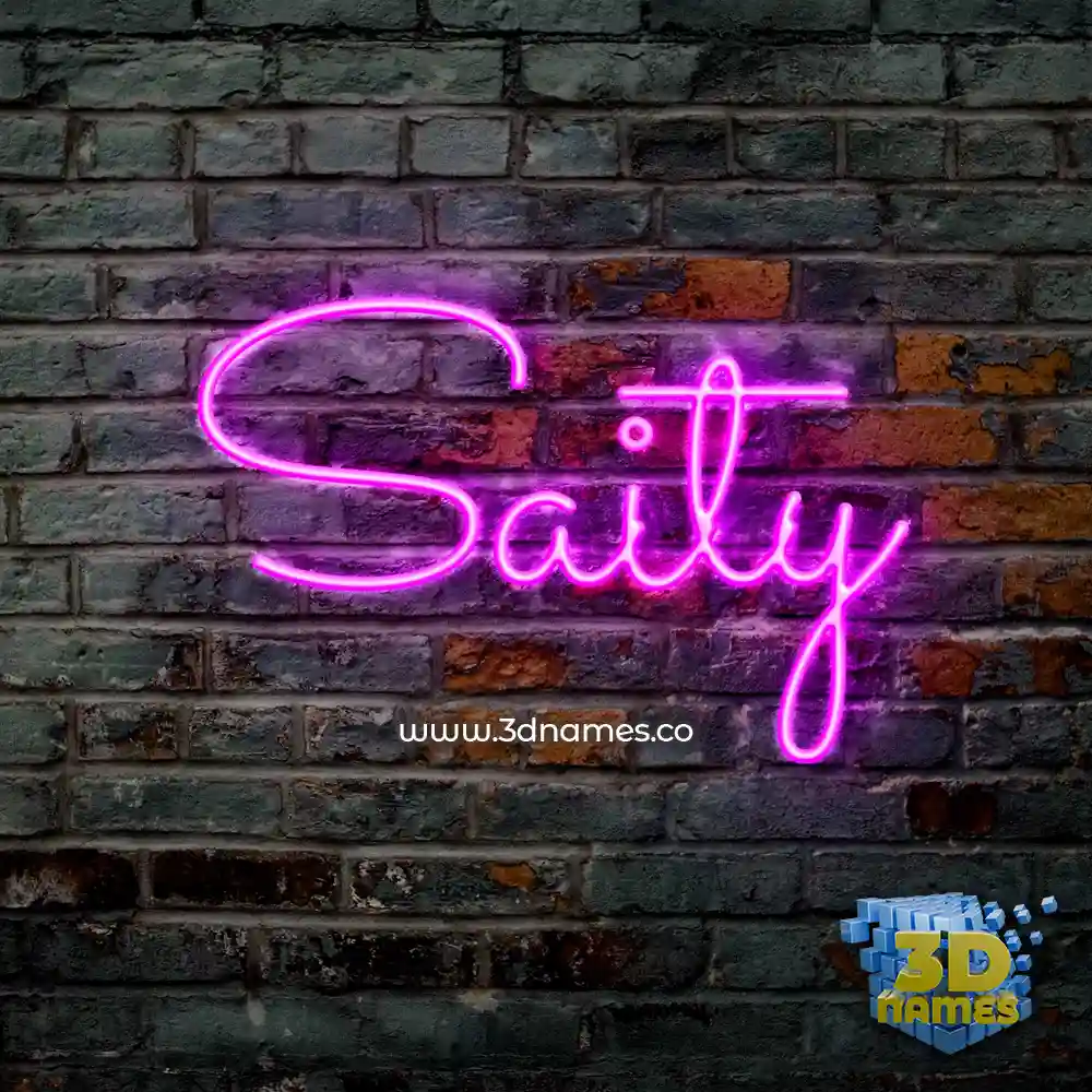 saity in Pink Neon style - 3D name wallpaper