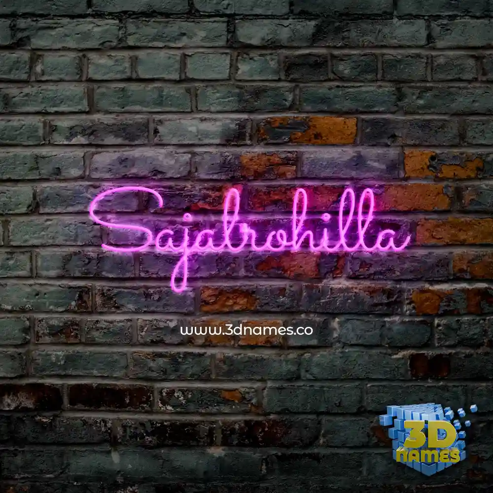 sajalrohilla in Pink Neon style - 3D name wallpaper
