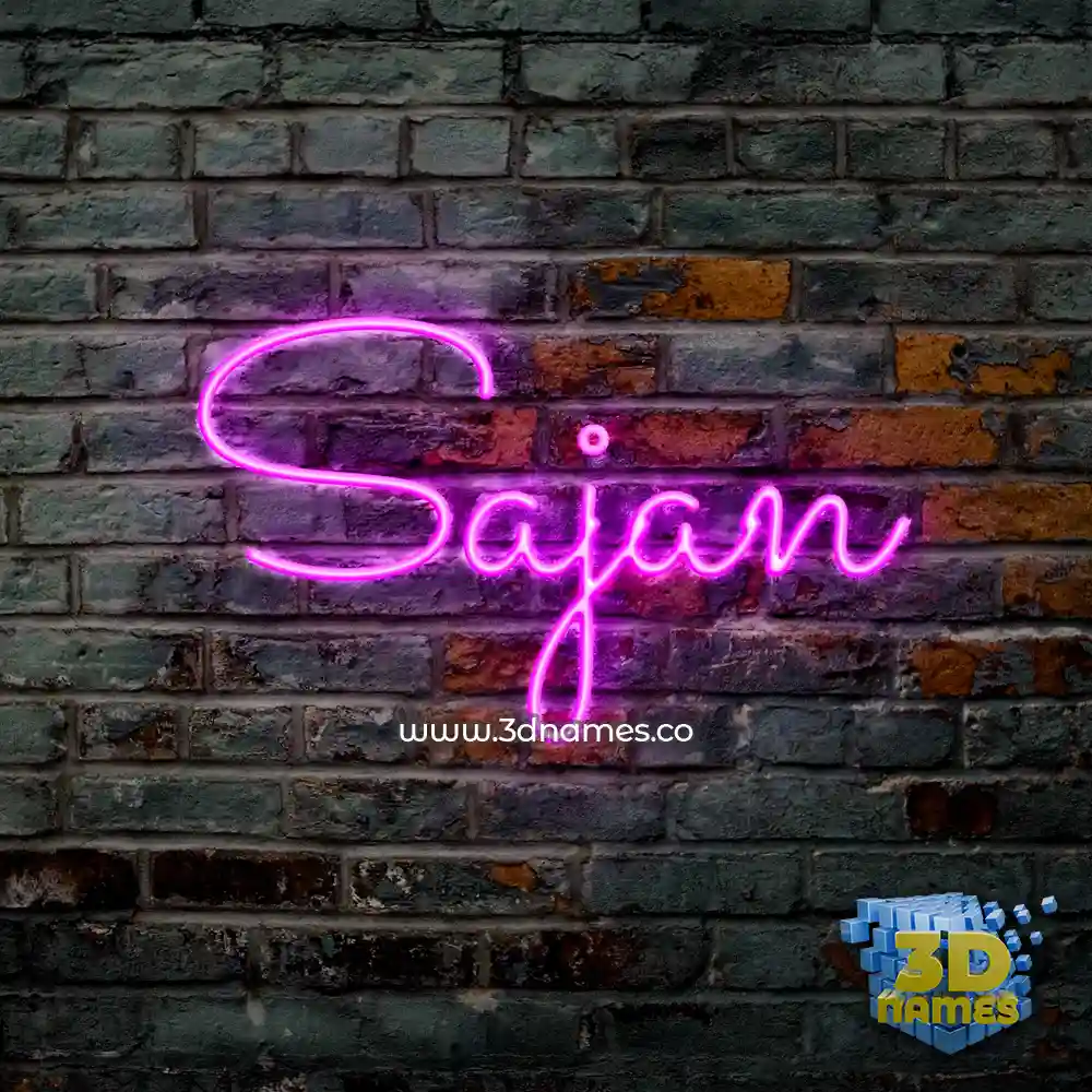 sajan in Pink Neon style - 3D name wallpaper