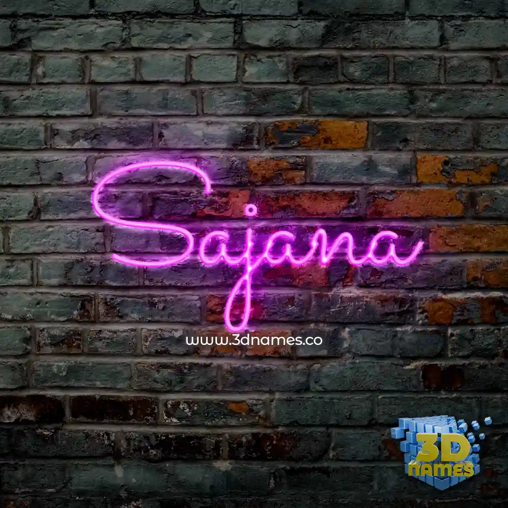 sajana in Pink Neon style - 3D name wallpaper