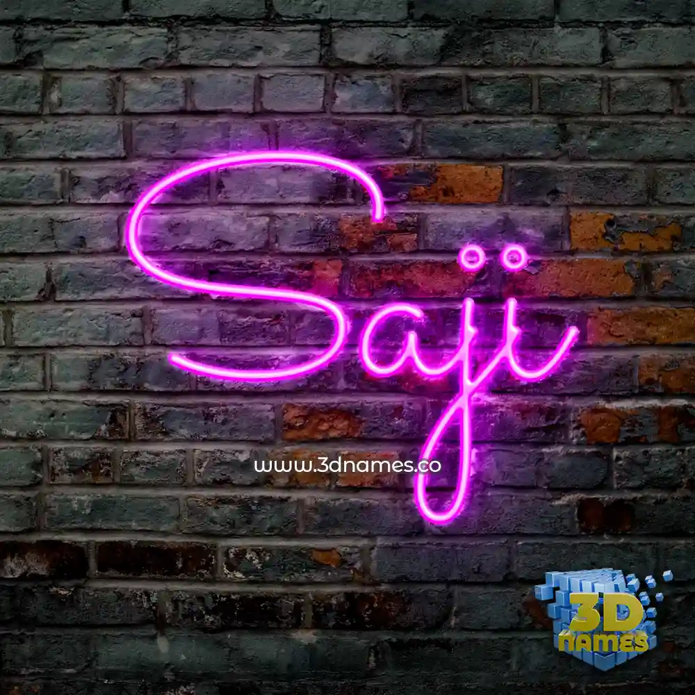 saji in Pink Neon style - 3D name wallpaper