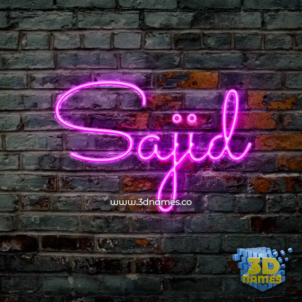 sajid in Pink Neon style - 3D name wallpaper