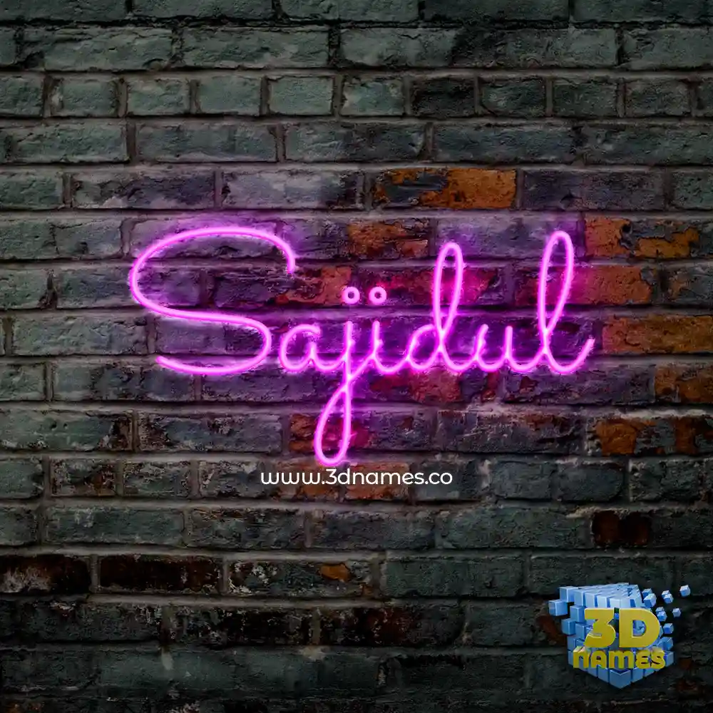 sajidul in Pink Neon style - 3D name wallpaper