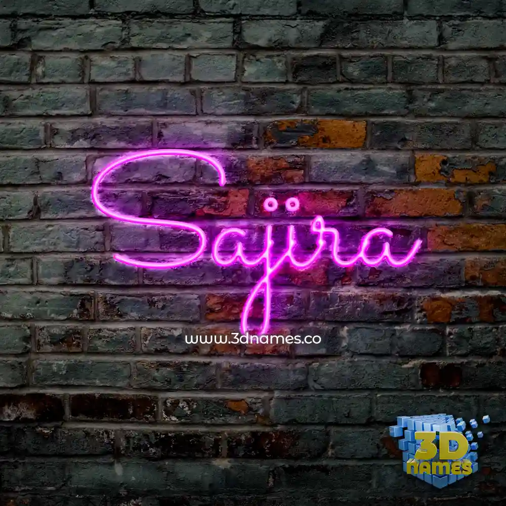 sajira in Pink Neon style - 3D name wallpaper