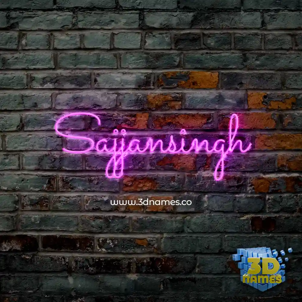 sajjansingh in Pink Neon style - 3D name wallpaper
