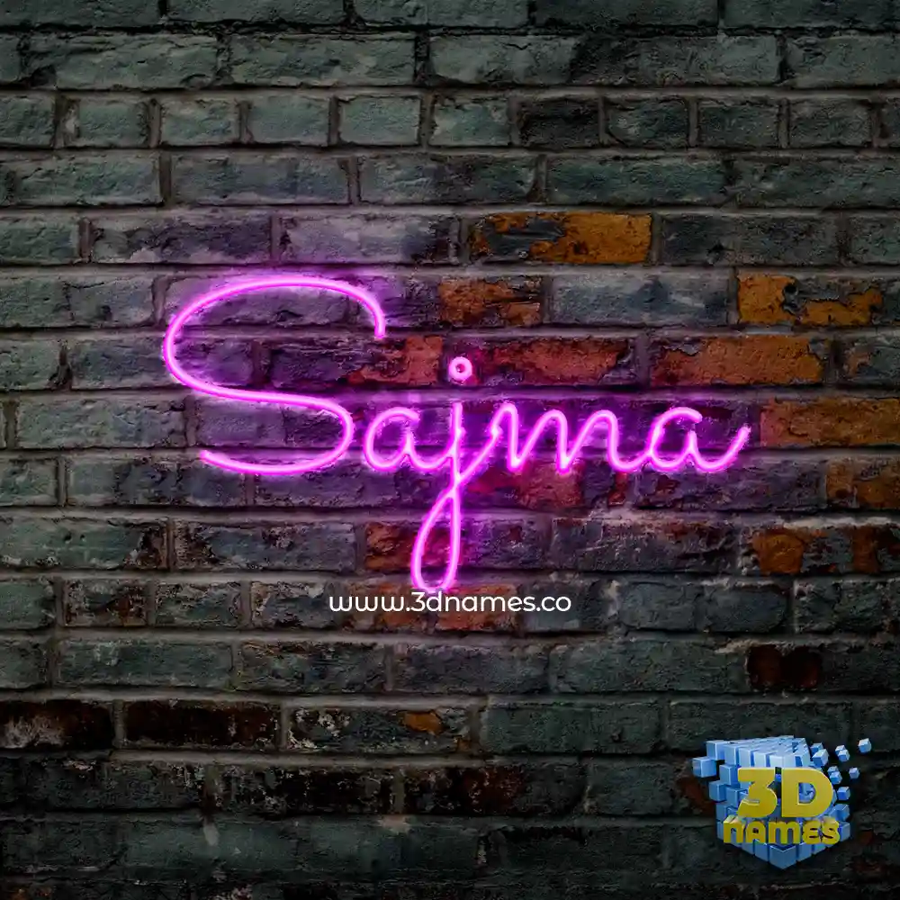 sajma in Pink Neon style - 3D name wallpaper