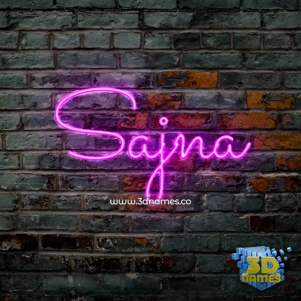 sajna in Pink Neon style - 3D name wallpaper