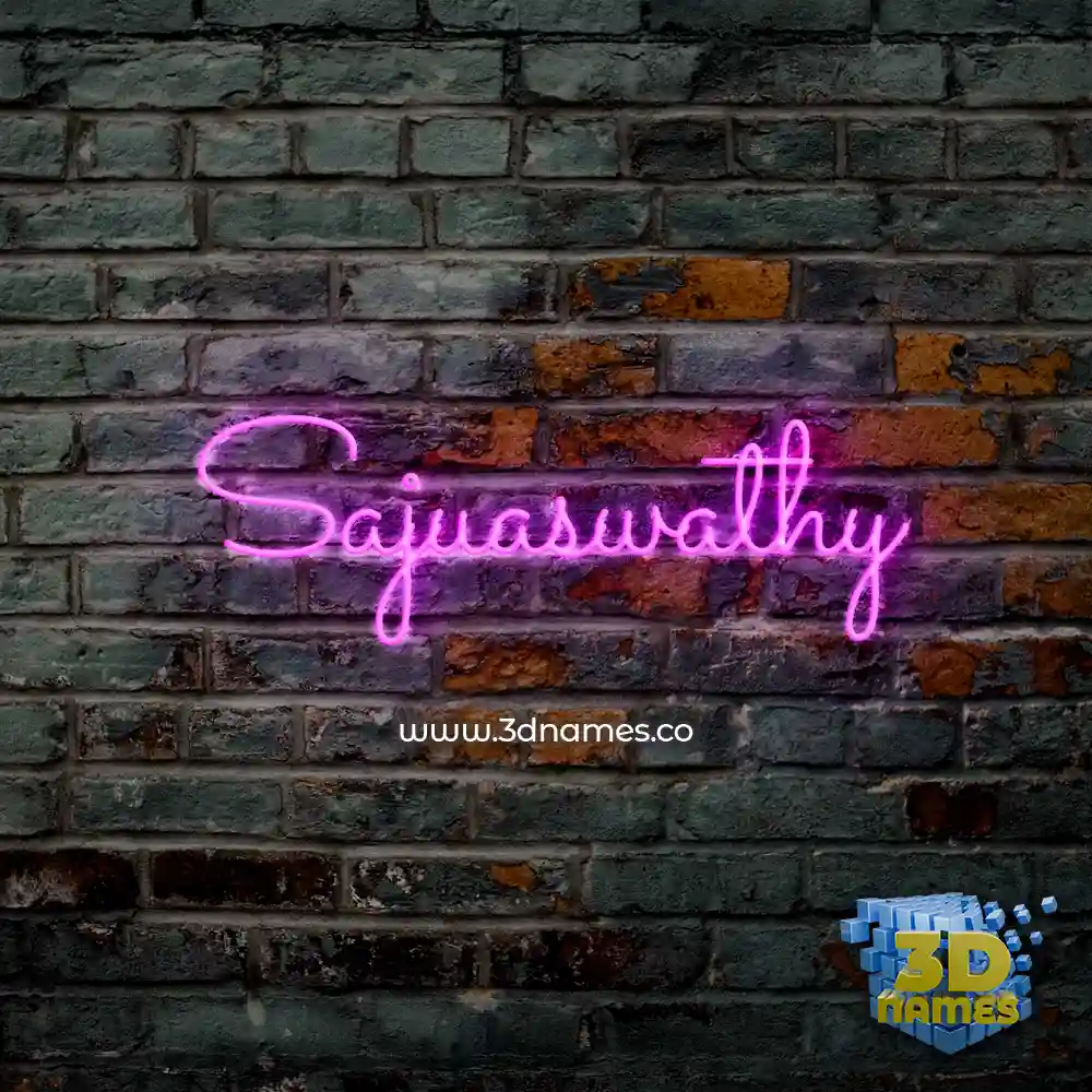 sajuaswathy in Pink Neon style - 3D name wallpaper