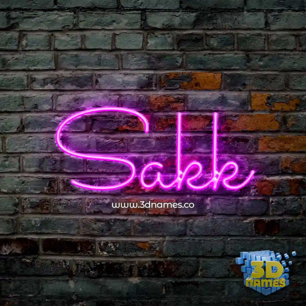 sakk in Pink Neon style - 3D name wallpaper