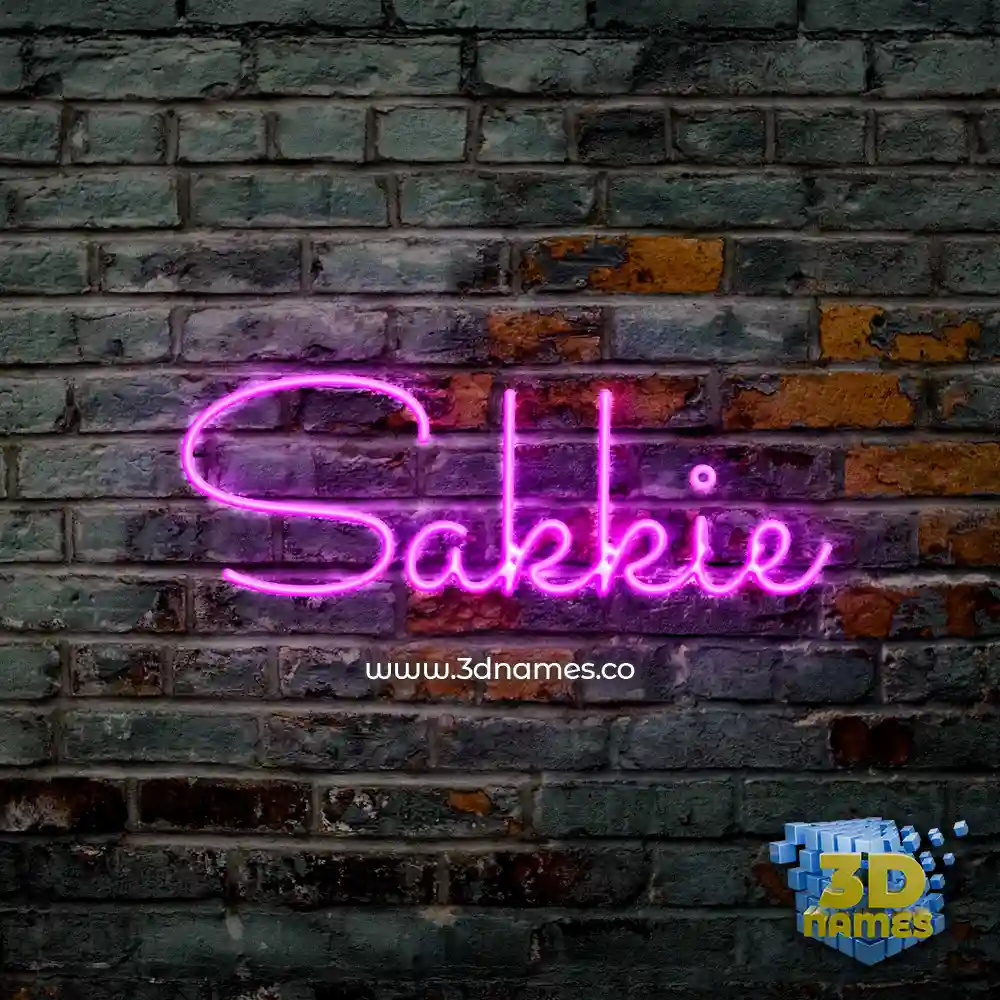 sakkie in Pink Neon style - 3D name wallpaper