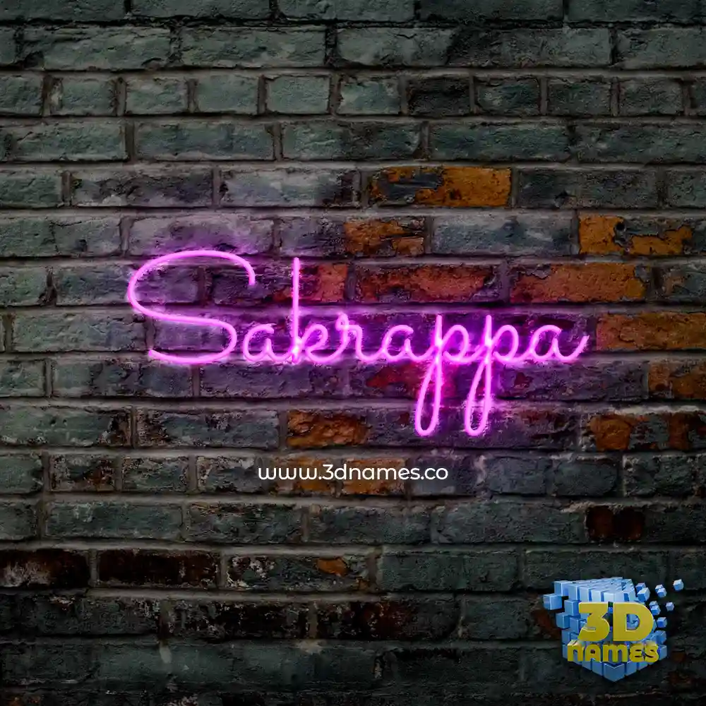 sakrappa in Pink Neon style - 3D name wallpaper