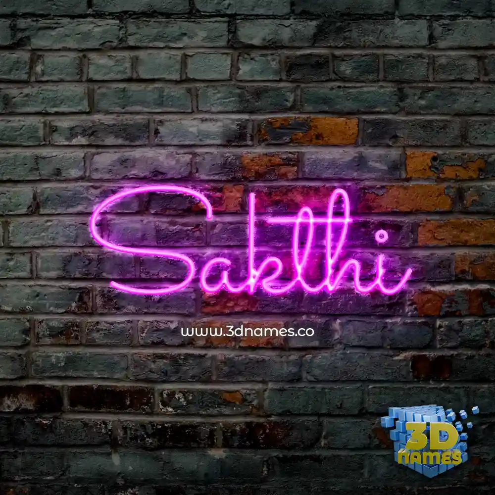 sakthi in Pink Neon style - 3D name wallpaper