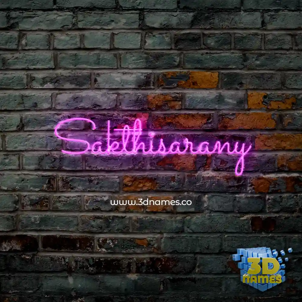 sakthisarany in Pink Neon style - 3D name wallpaper