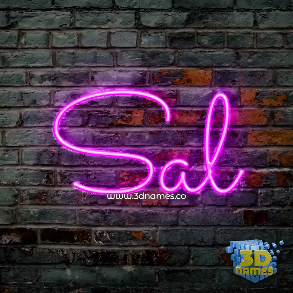 sal in Pink Neon style - 3D name wallpaper