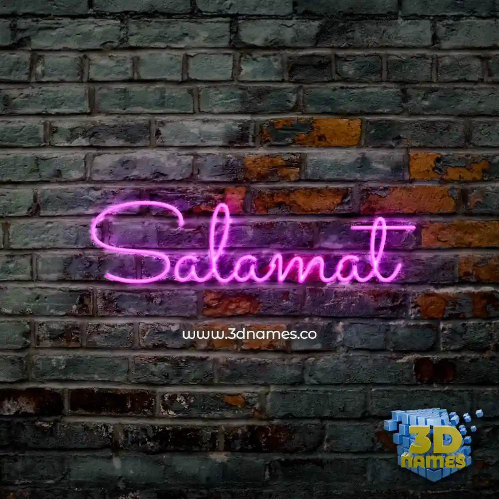 salamat in Pink Neon style - 3D name wallpaper
