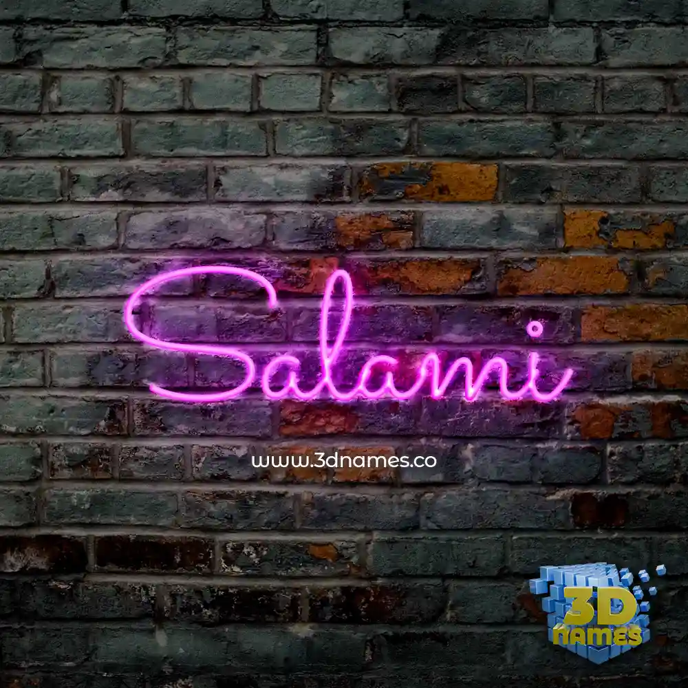 salami in Pink Neon style - 3D name wallpaper