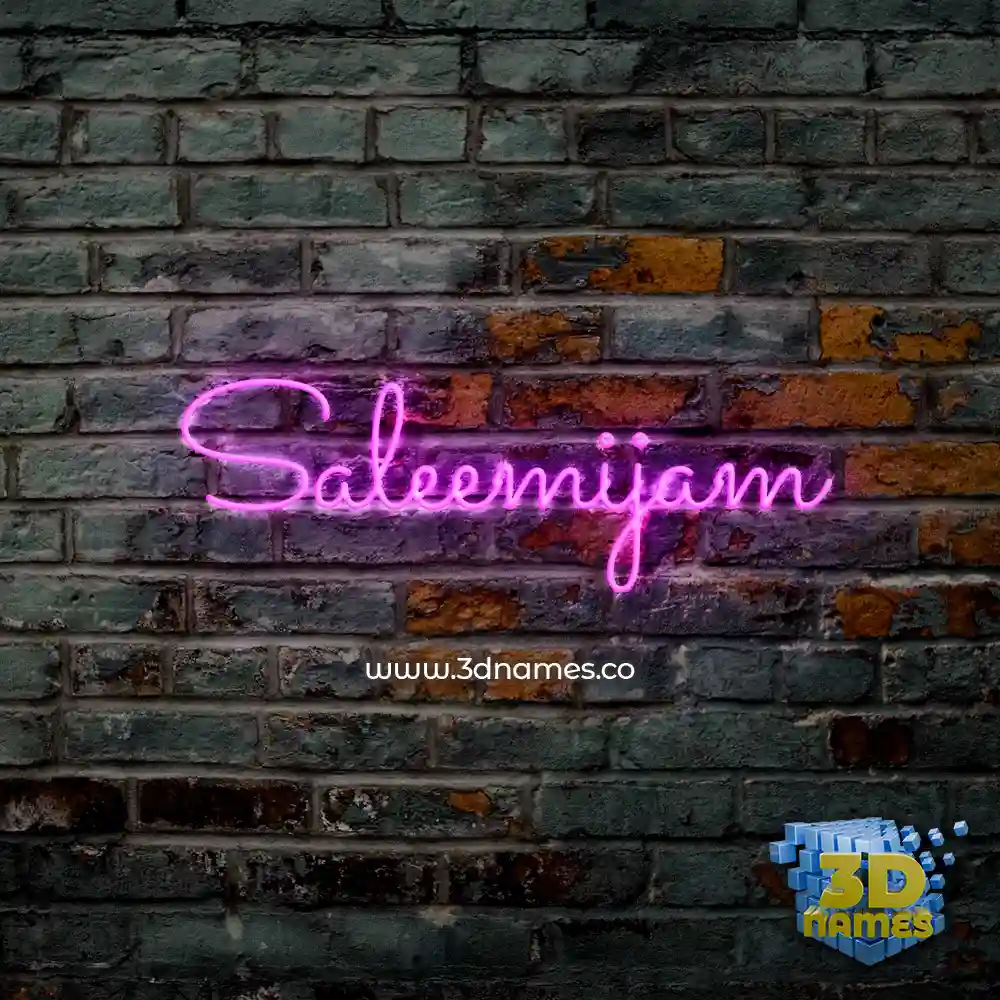 saleemijam in Pink Neon style - 3D name wallpaper
