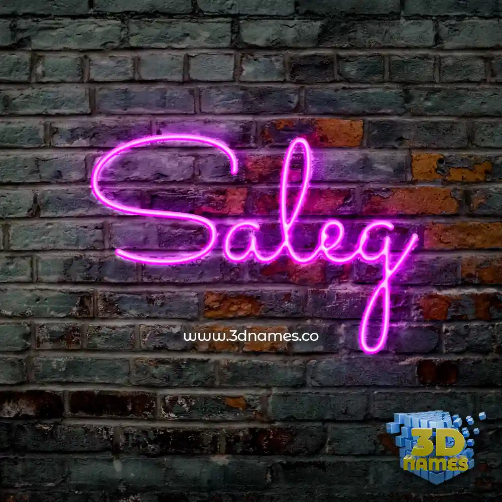 saleg in Pink Neon style - 3D name wallpaper