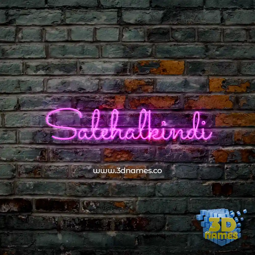 salehalkindi in Pink Neon style - 3D name wallpaper