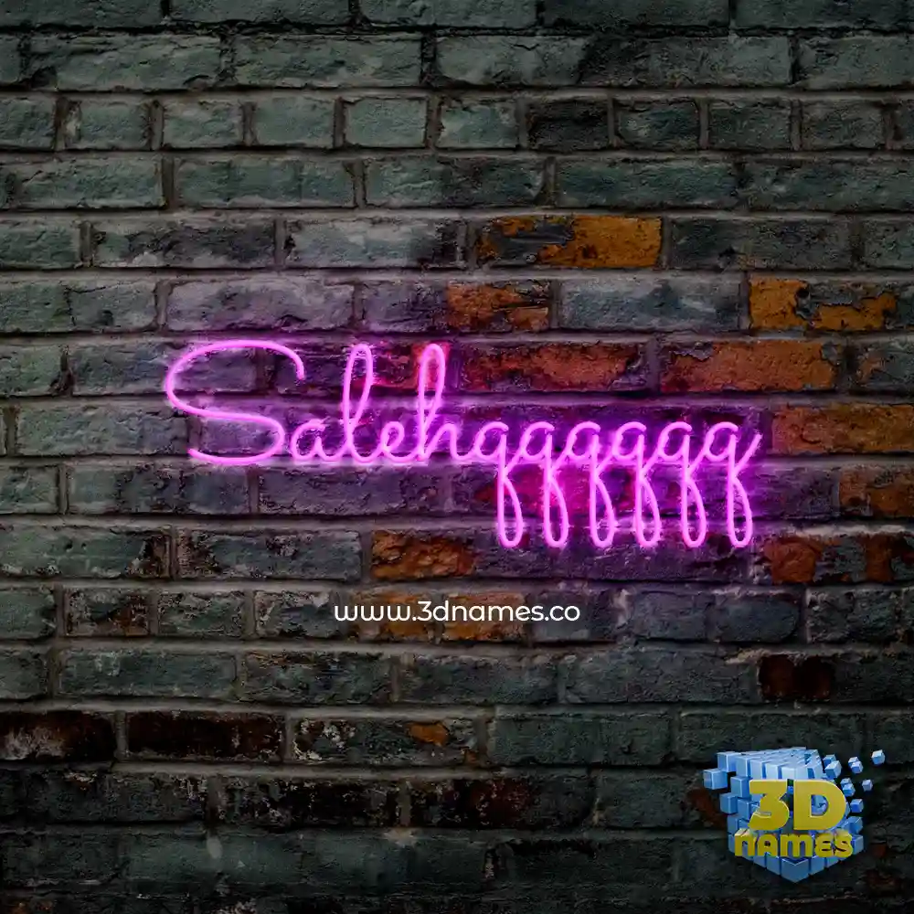 salehqqqqqq in Pink Neon style - 3D name wallpaper