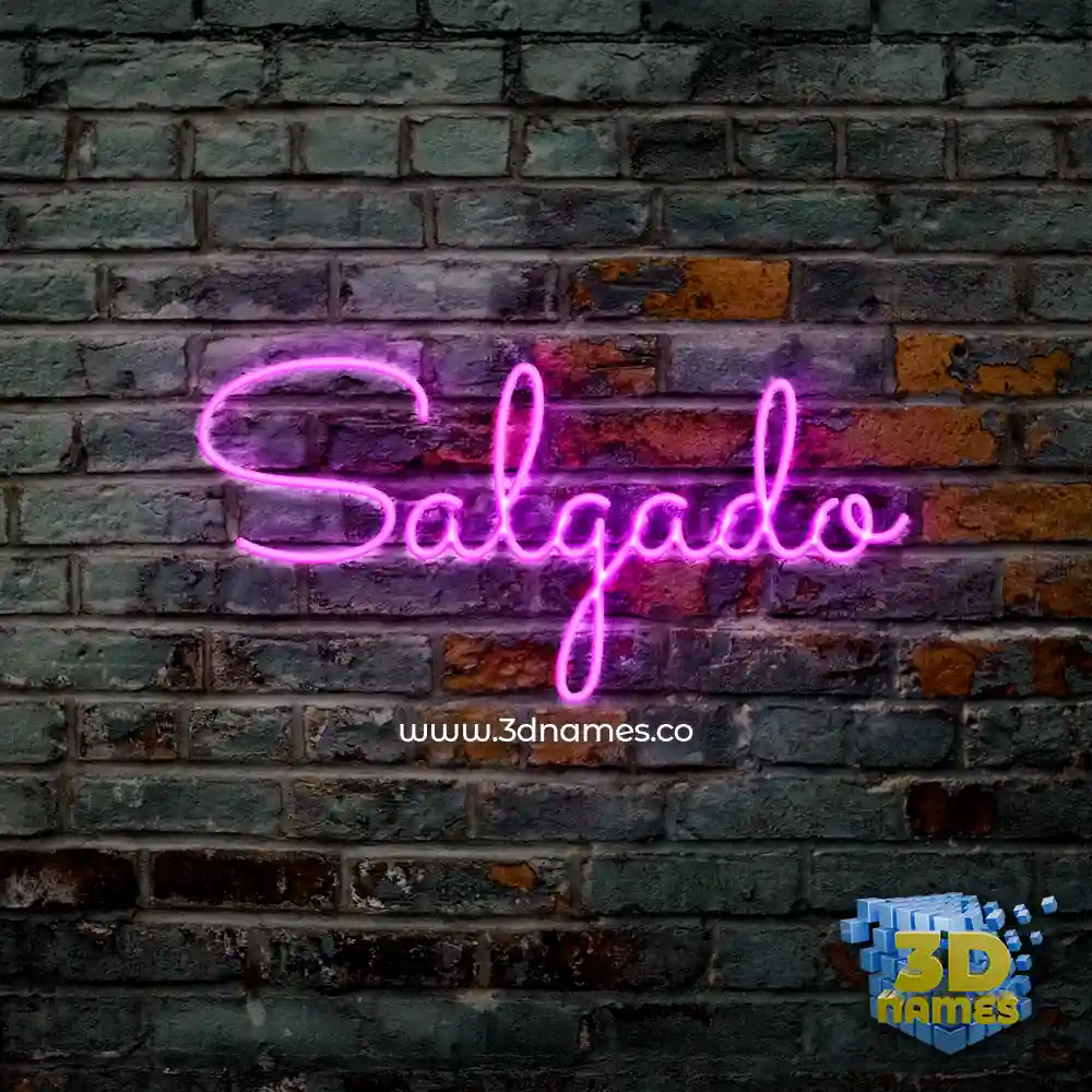 salgado in Pink Neon style - 3D name wallpaper