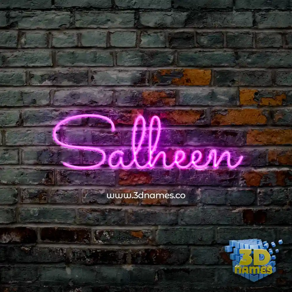 salheen in Pink Neon style - 3D name wallpaper