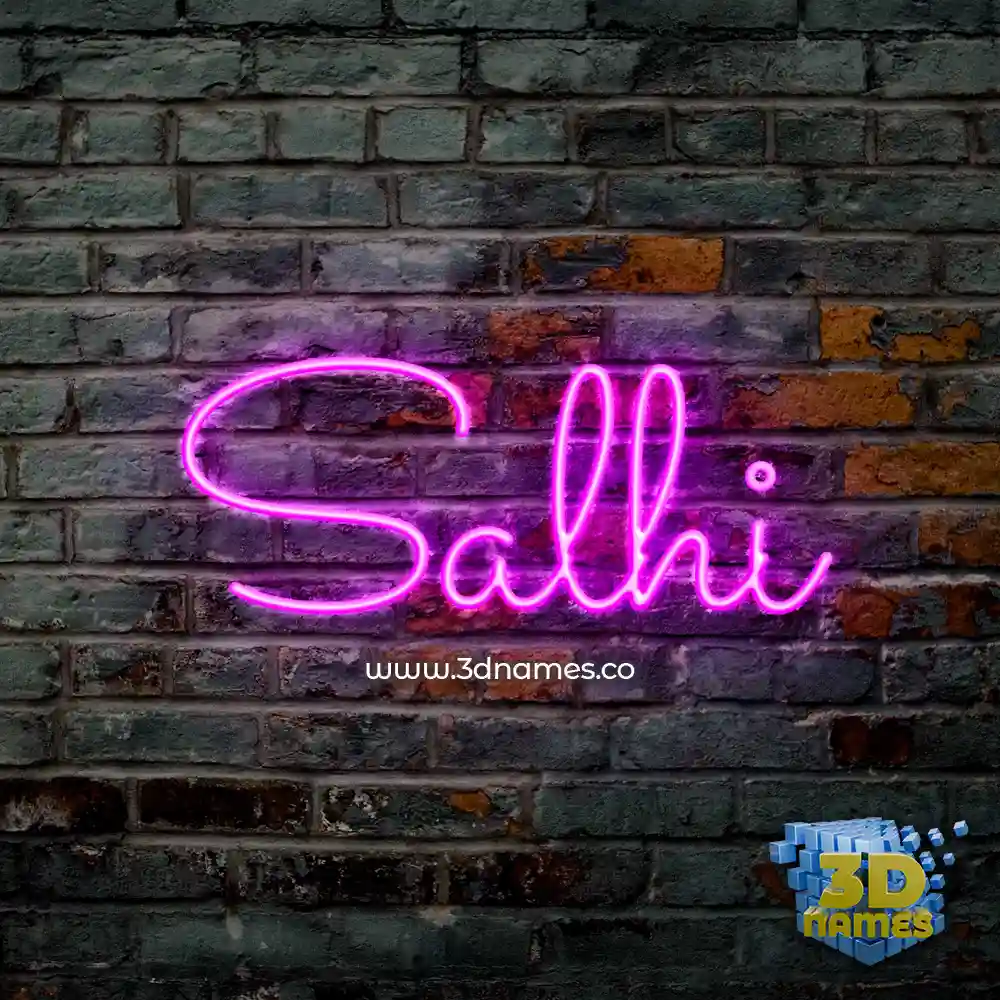 salhi in Pink Neon style - 3D name wallpaper