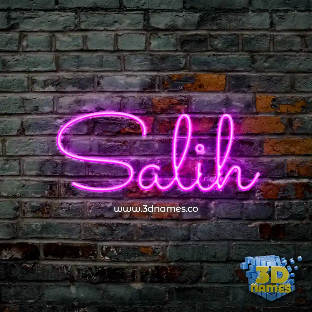 salih in Pink Neon style - 3D name wallpaper