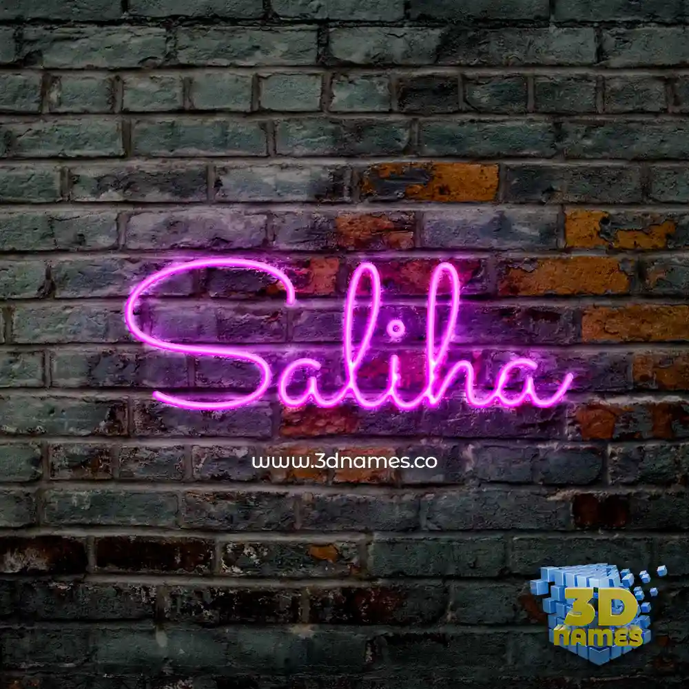 saliha in Pink Neon style - 3D name wallpaper