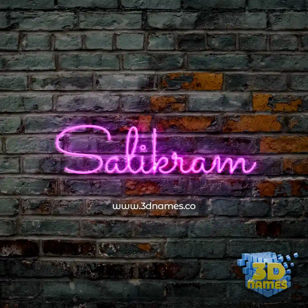 salikram in Pink Neon style - 3D name wallpaper