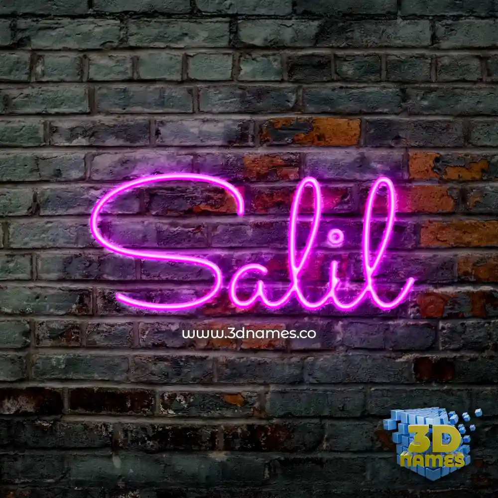 salil in Pink Neon style - 3D name wallpaper