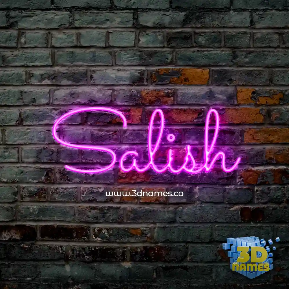 salish in Pink Neon style - 3D name wallpaper