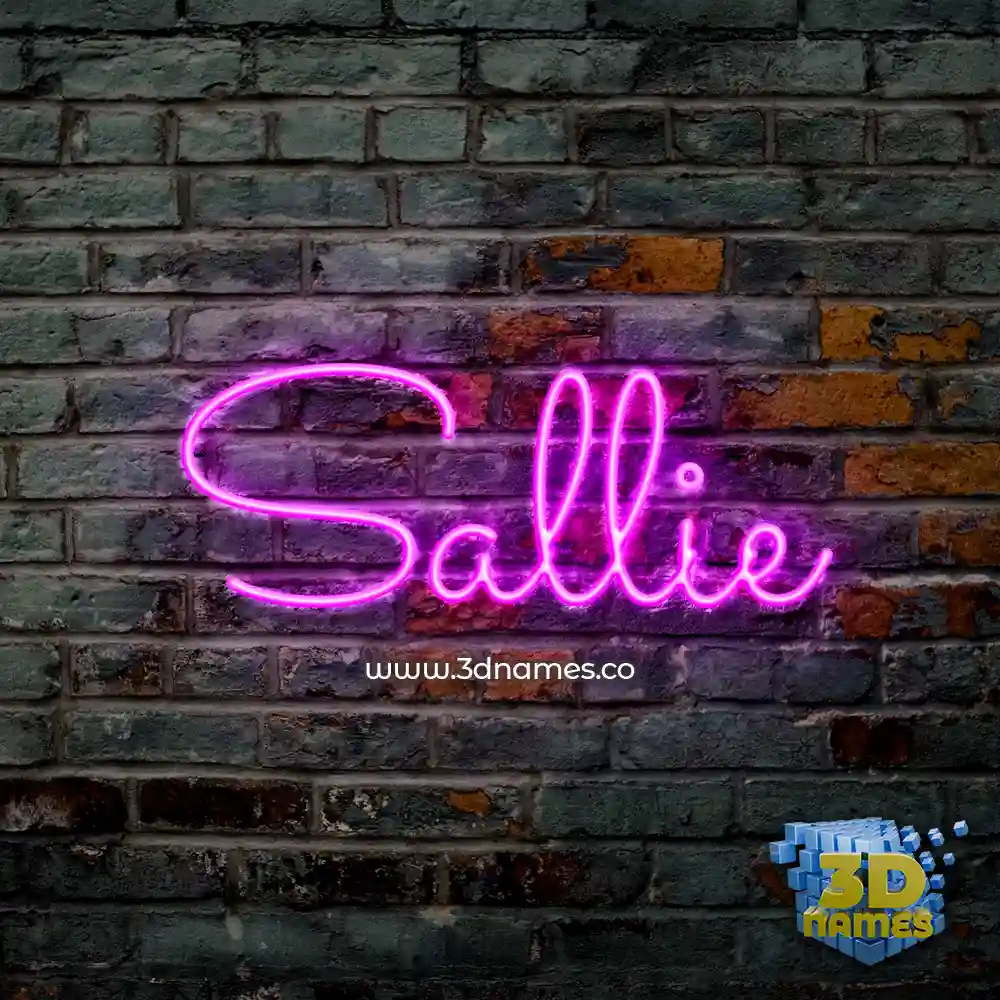 sallie in Pink Neon style - 3D name wallpaper