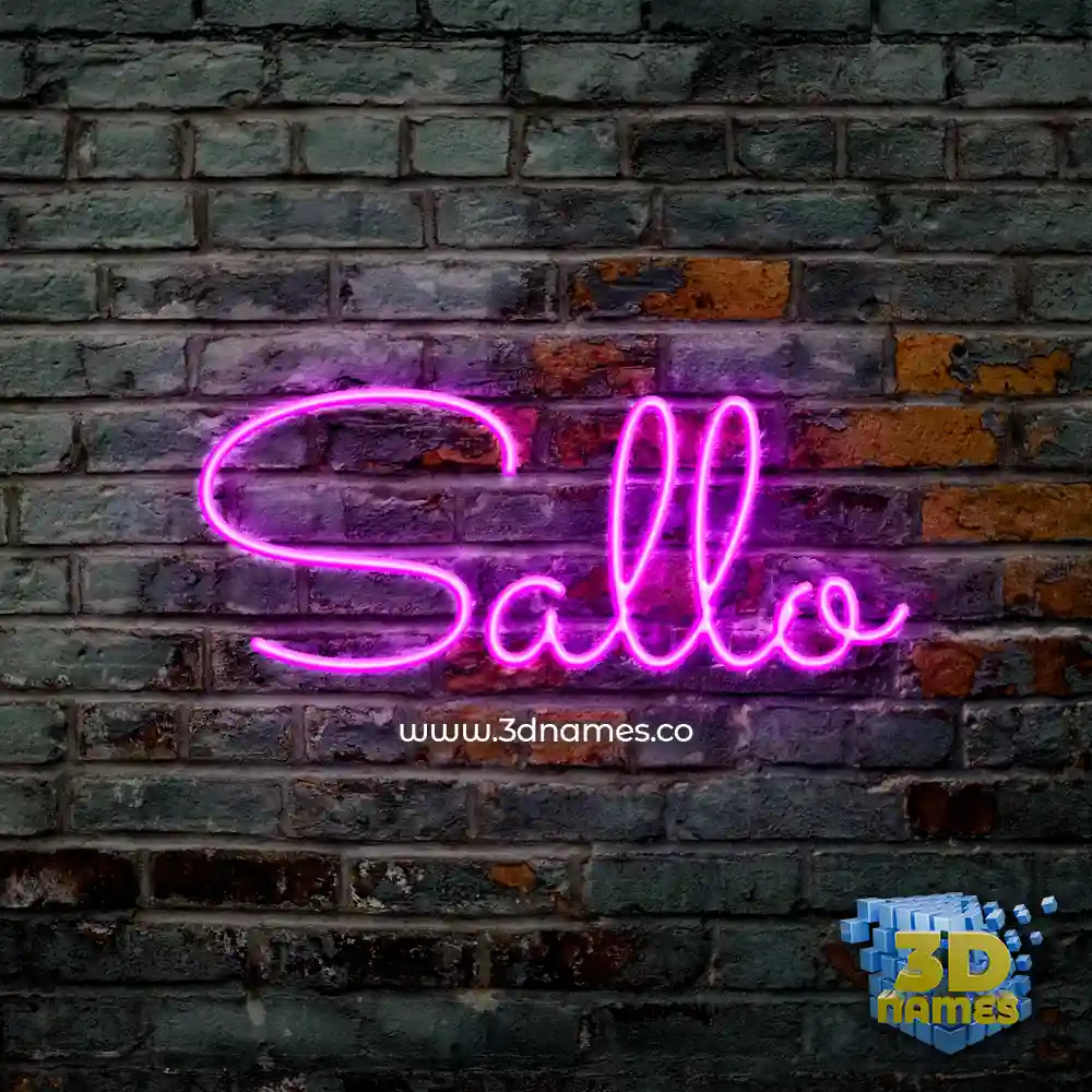 sallo in Pink Neon style - 3D name wallpaper