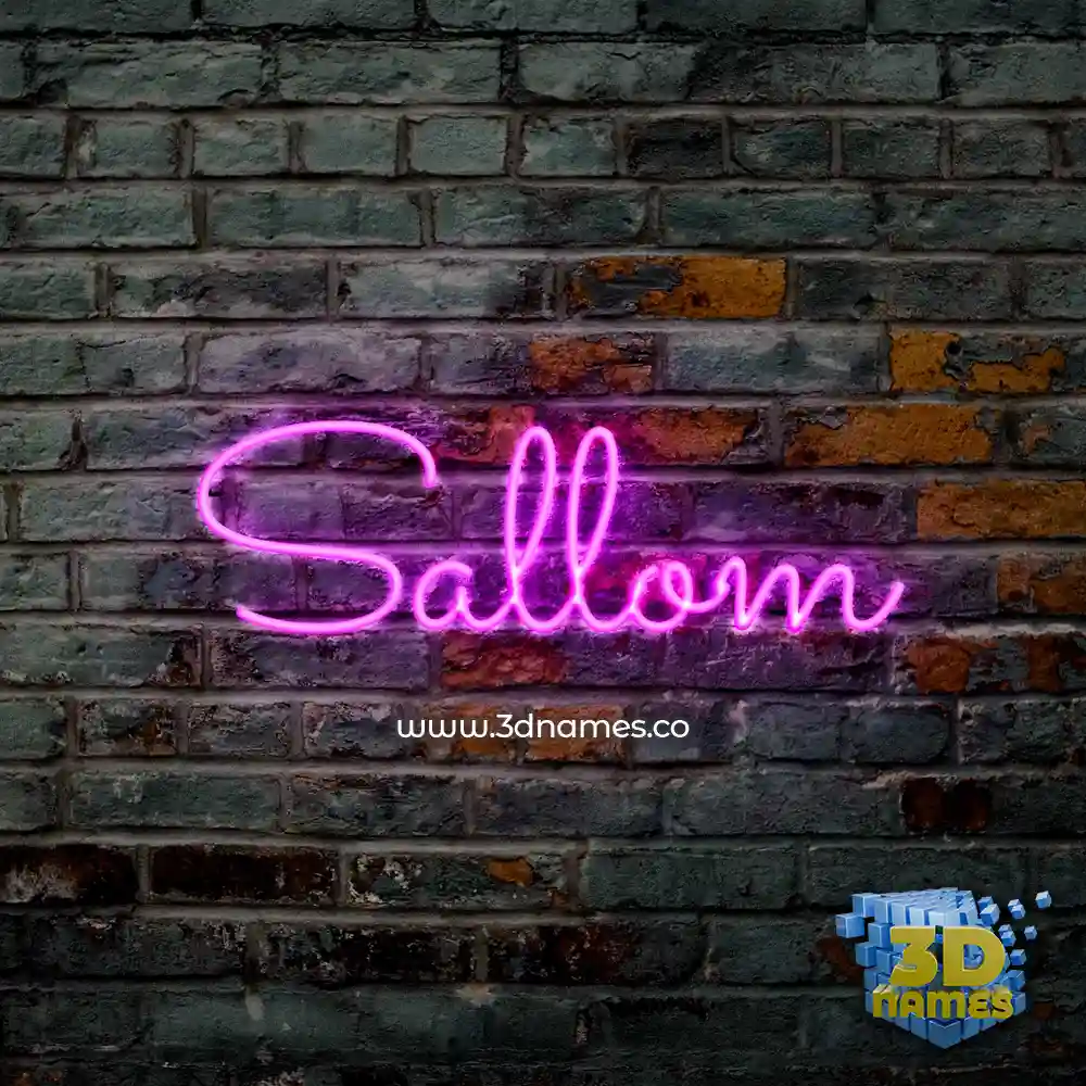 sallom in Pink Neon style - 3D name wallpaper