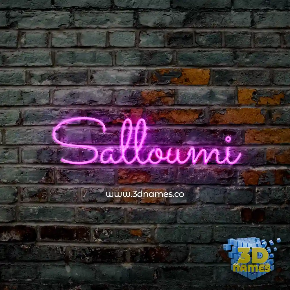 salloumi in Pink Neon style - 3D name wallpaper