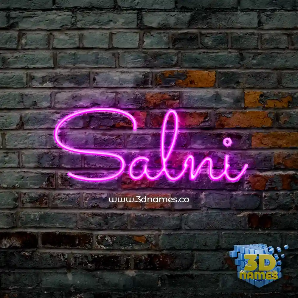 salni in Pink Neon style - 3D name wallpaper