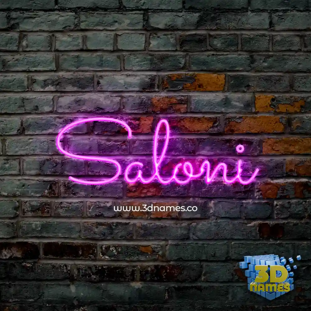 saloni in Pink Neon style - 3D name wallpaper