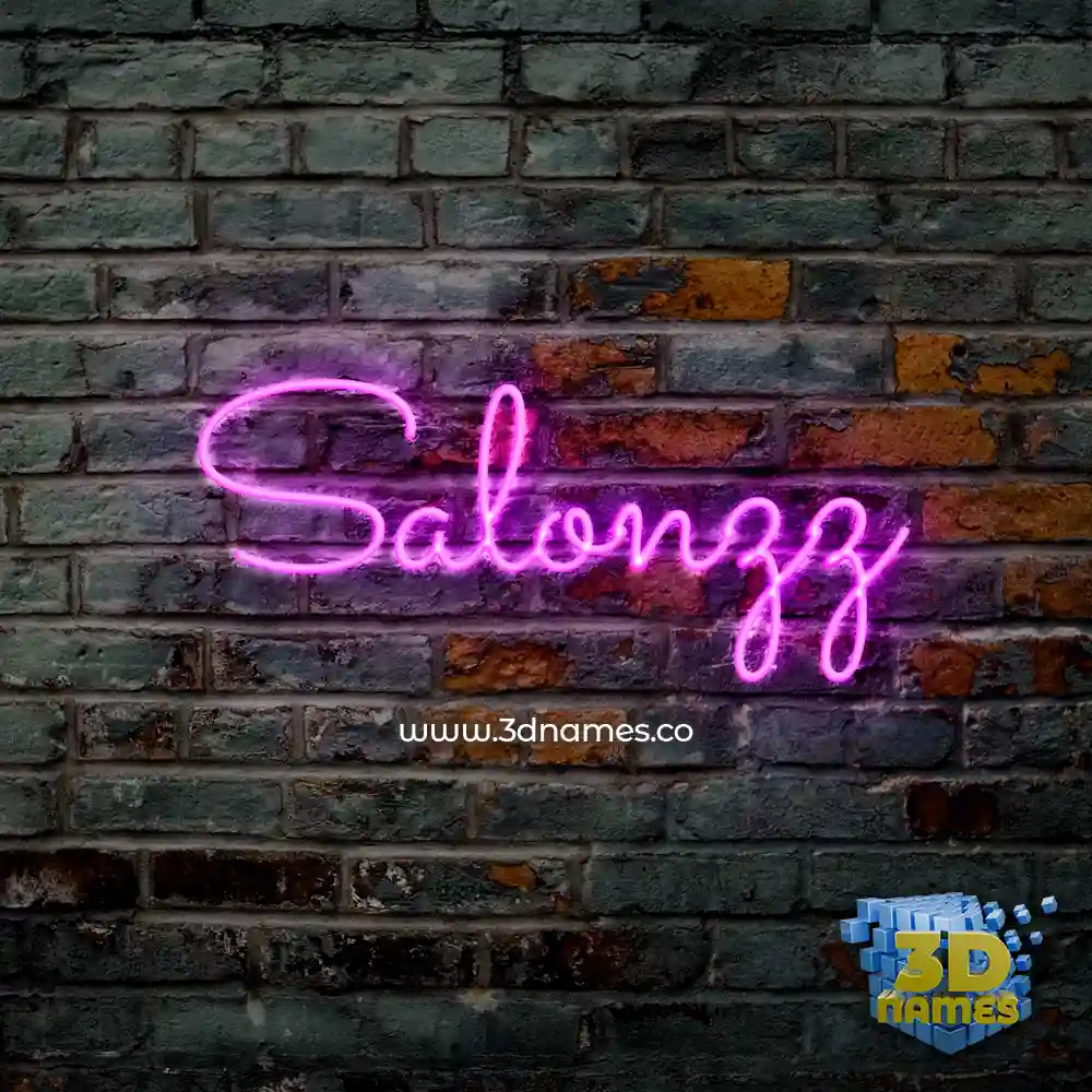 salonzz in Pink Neon style - 3D name wallpaper