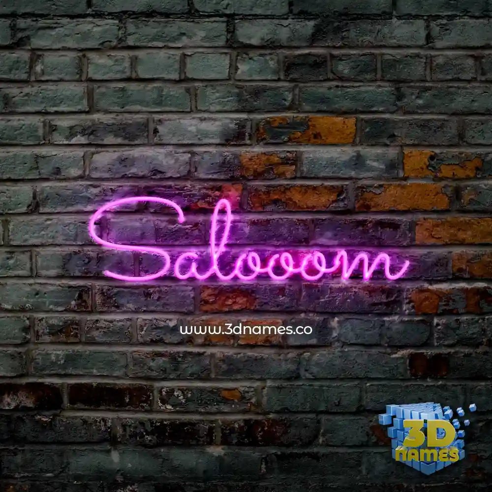 salooom in Pink Neon style - 3D name wallpaper
