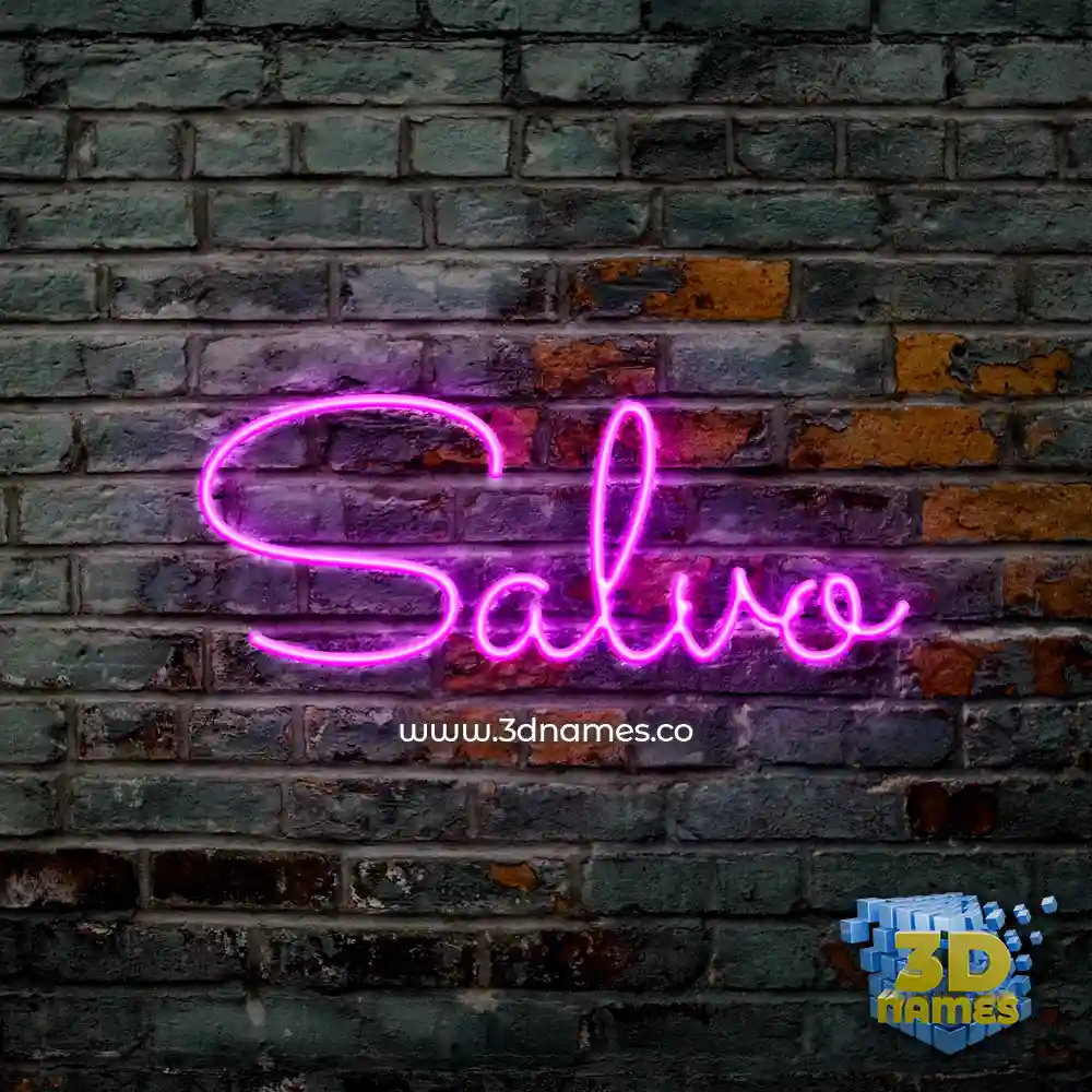 salvo in Pink Neon style - 3D name wallpaper