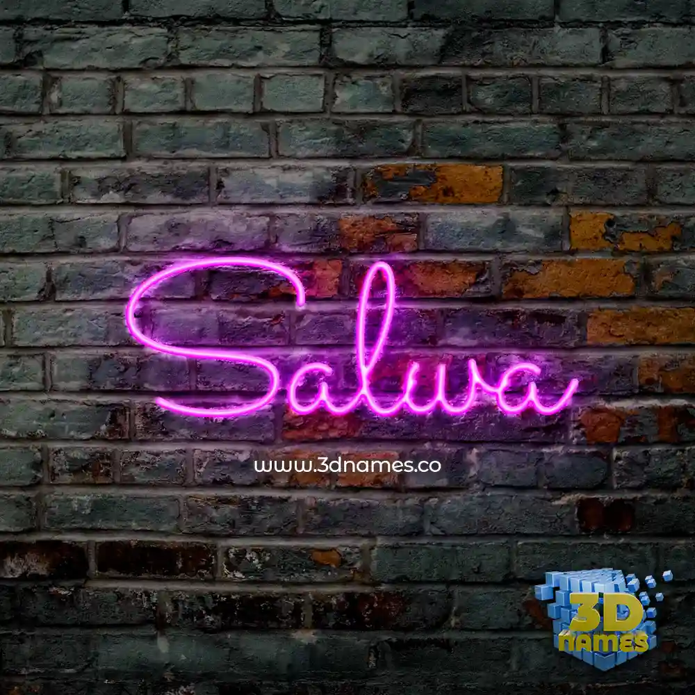 salwa in Pink Neon style - 3D name wallpaper